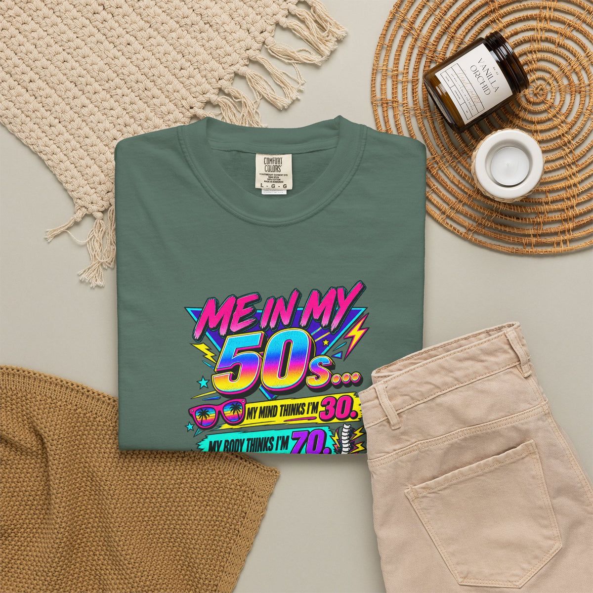 50th Birthday T-Shirt — "Me in My 50s... My Playlist Still Thinks It’s 1987" Retro Graphic Tee