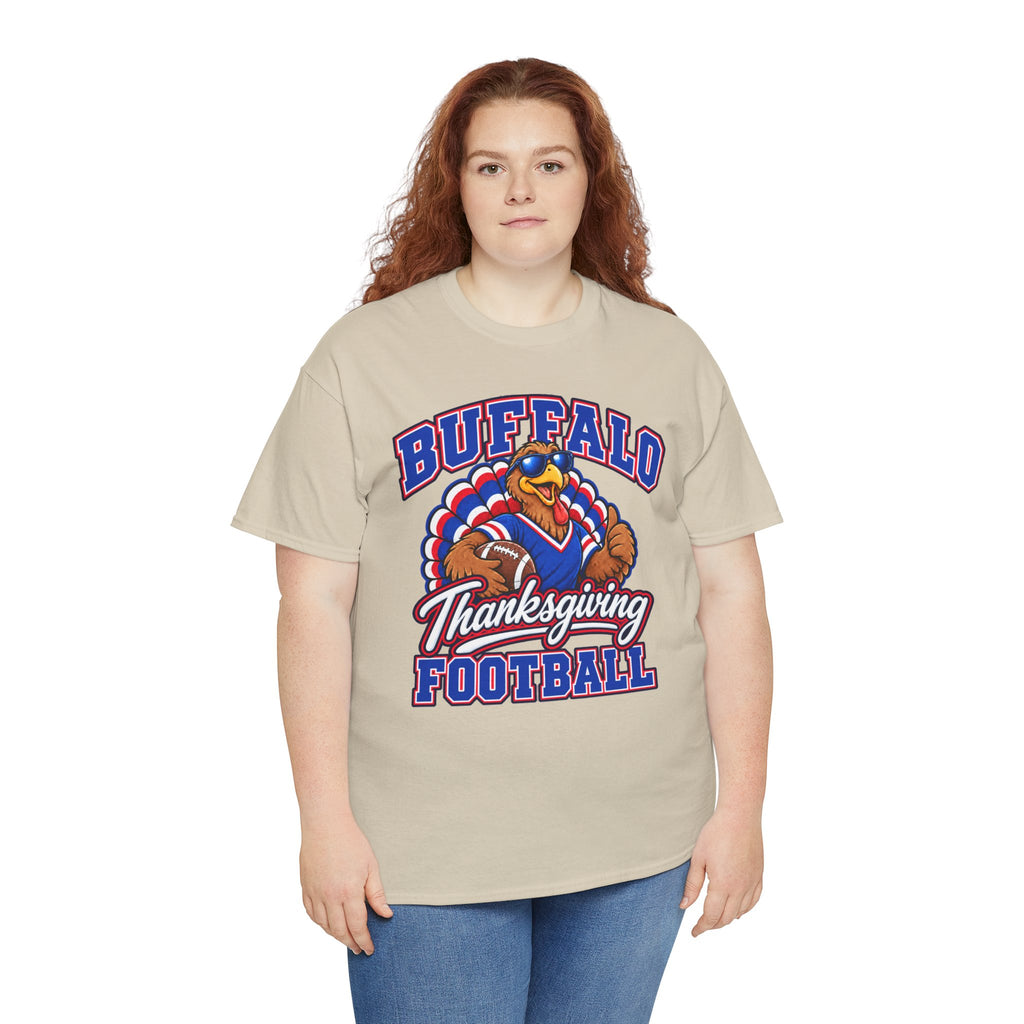 Buffalo Thanksgiving Football T-Shirt — Turkey Mascot Game Day Tee
