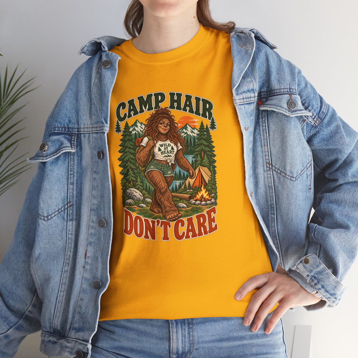 Camp Hair Don't Care T-Shirt — Retro Camping Graphic Tee