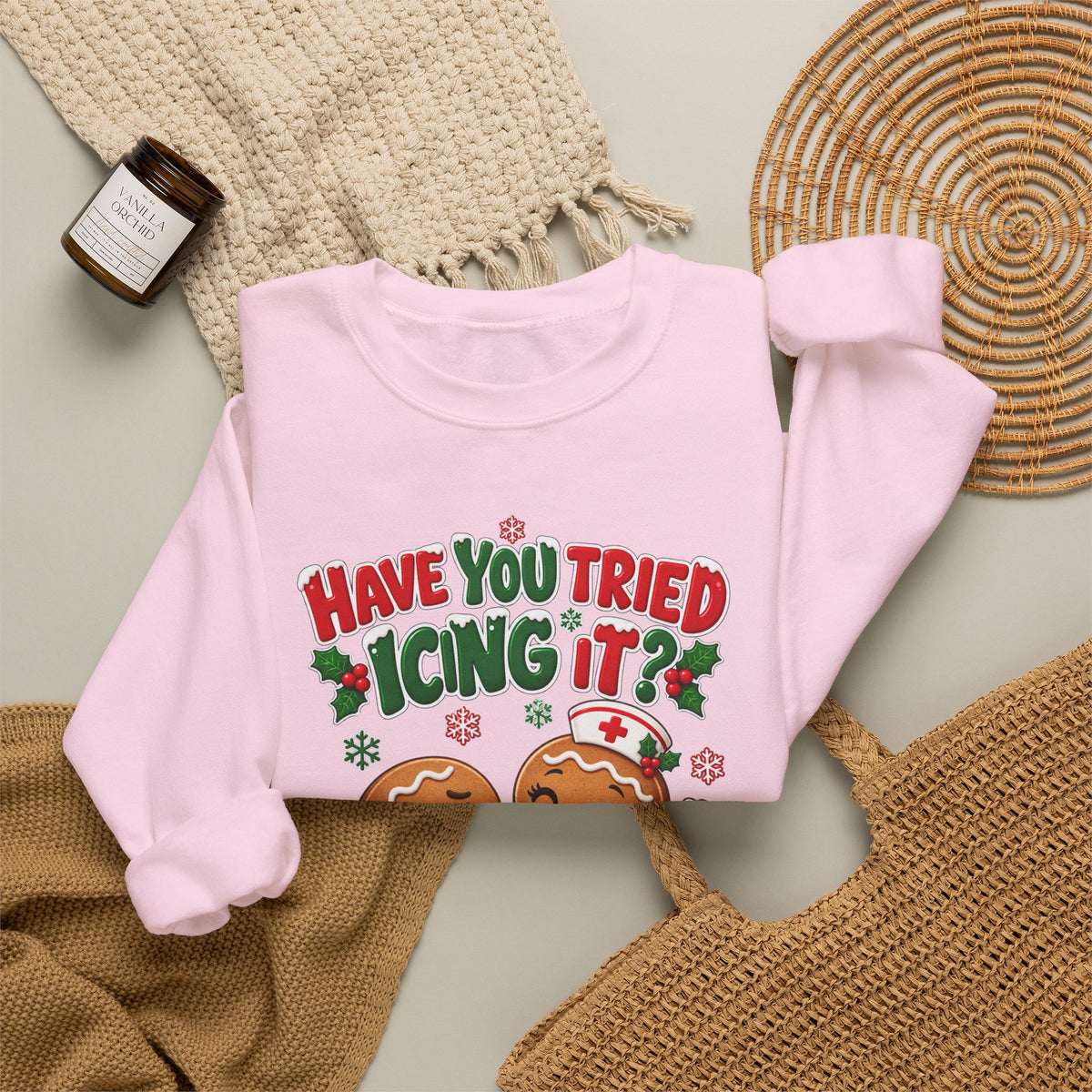 Have You Tried Icing It? Gingerbread Couple Christmas Sweatshirt