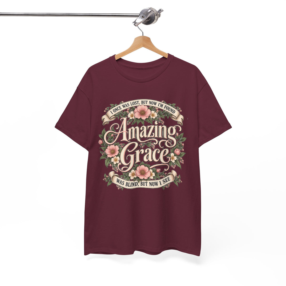 Amazing Grace Floral T-Shirt — Vintage Christian Faith Tee