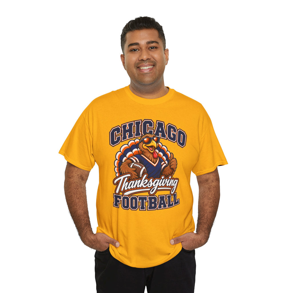 Chicago Thanksgiving Football T-Shirt — Turkey Mascot Game Day Tee