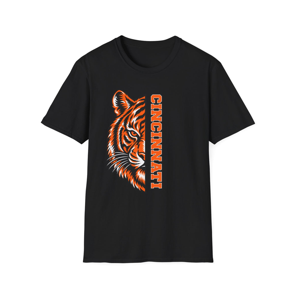 Cincinnati Tiger Head Vertical Graphic T-Shirt