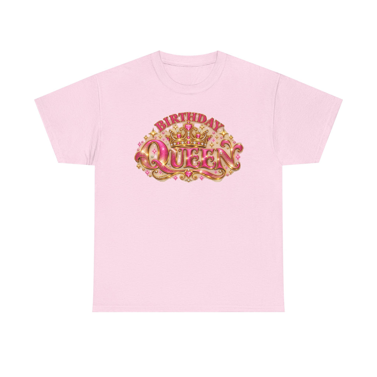 Birthday Queen Graphic T-Shirt | Pink & Gold Crown