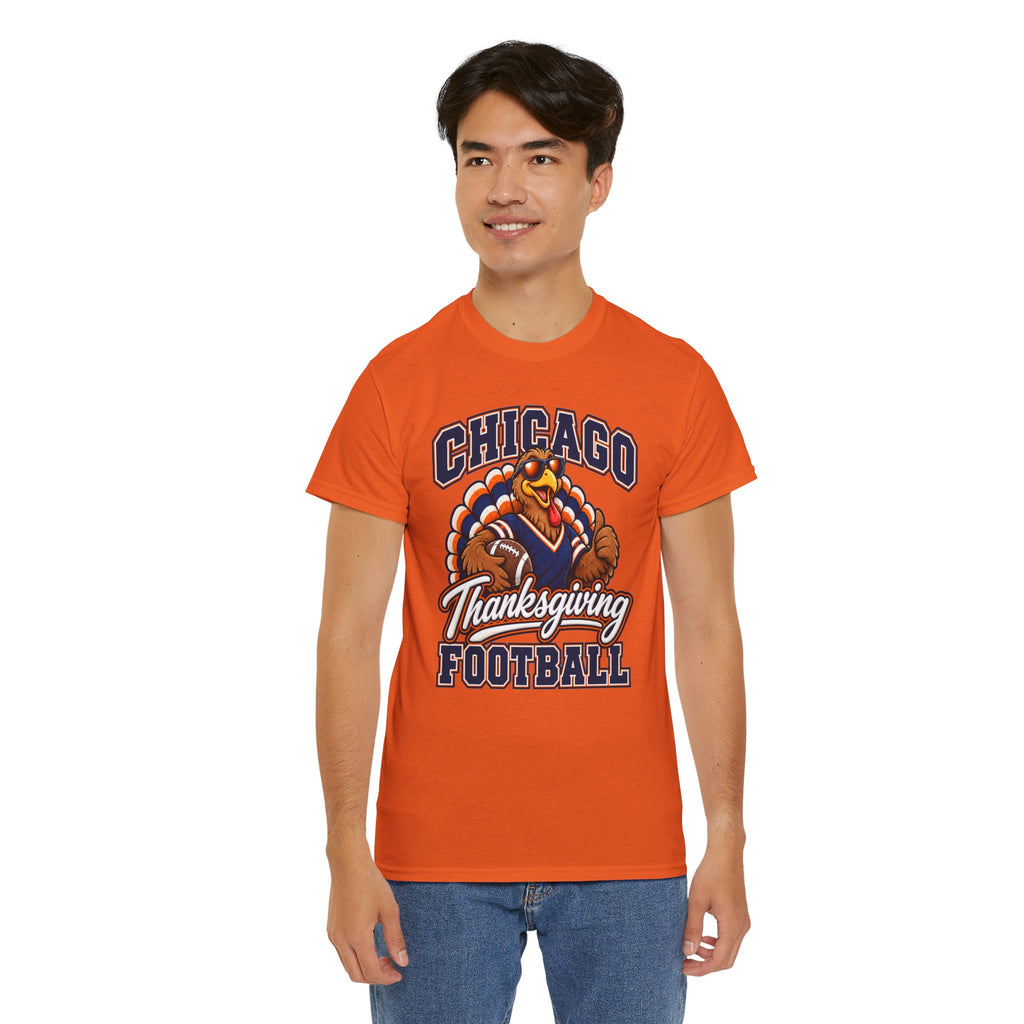 Chicago Thanksgiving Football T-Shirt — Turkey Mascot Game Day Tee