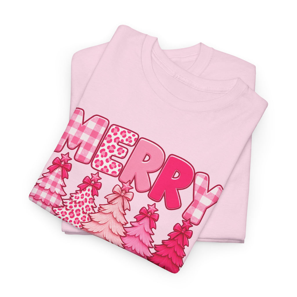Merry Christmas Pink Christmas Tree T-Shirt