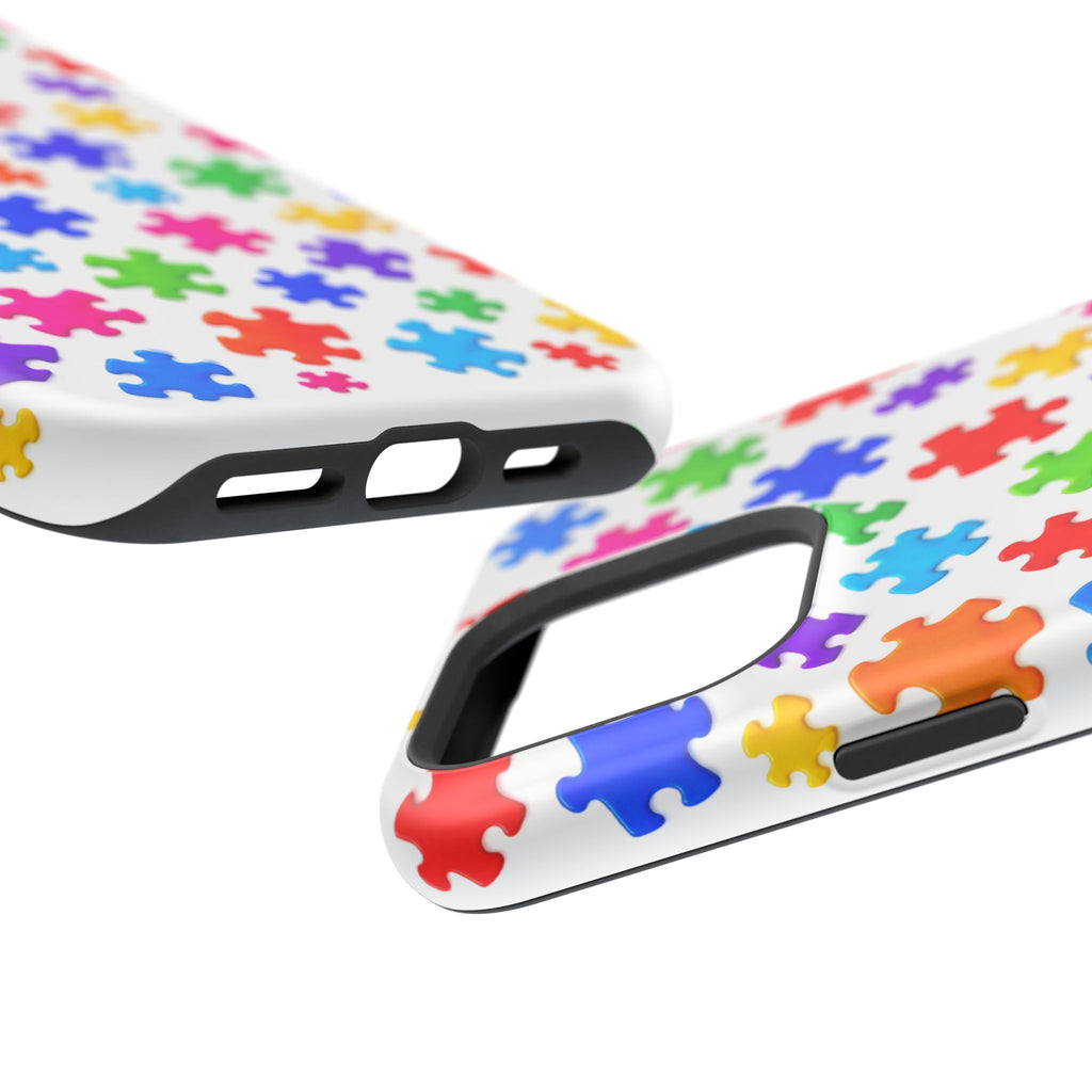 Autism Puzzle Pattern Magnetic Impact-Resistant Phone Case
