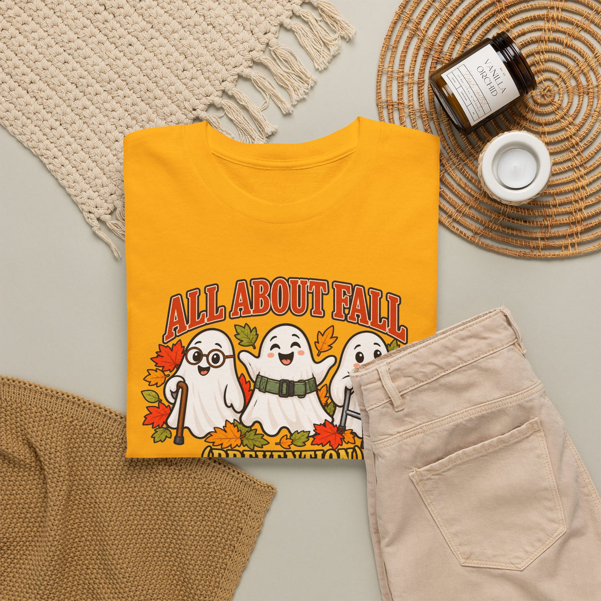 All About Fall (Prevention) Ghost Tee — Cute Halloween Autumn T-Shirt