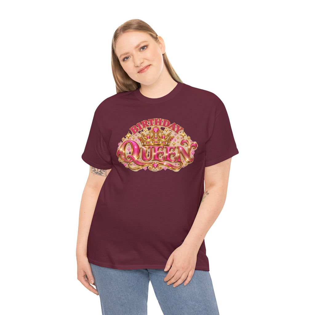 Birthday Queen Graphic T-Shirt | Pink & Gold Crown