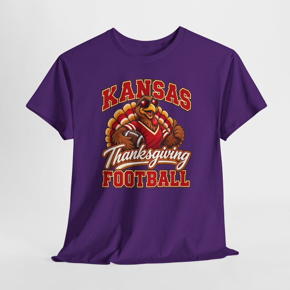 Kansas Thanksgiving Football T‑Shirt — Turkey Mascot Holiday Game Tee