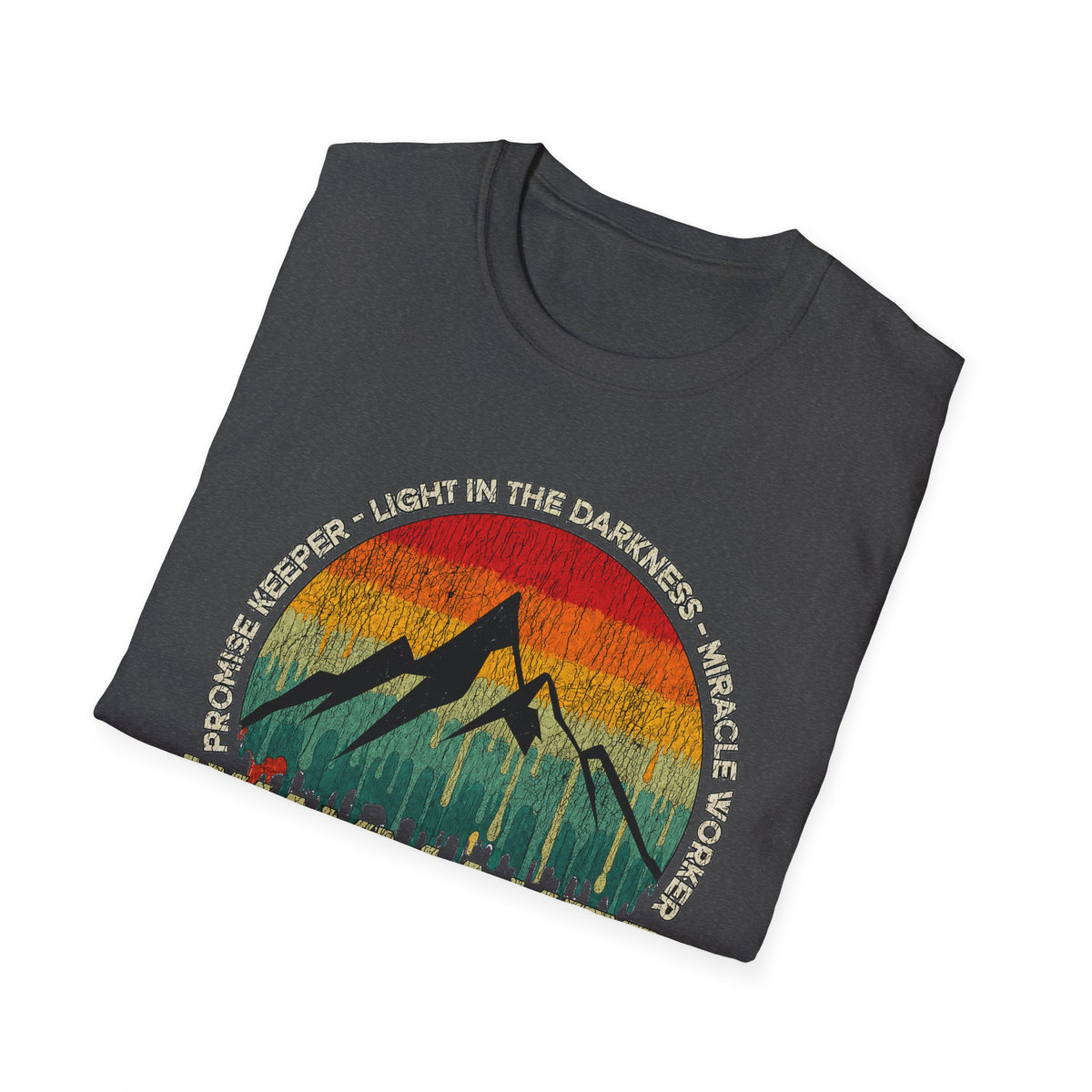 Waymaker Mountain T-Shirt — “Promise Keeper, Light in the Darkness” Christian Graphic Tee