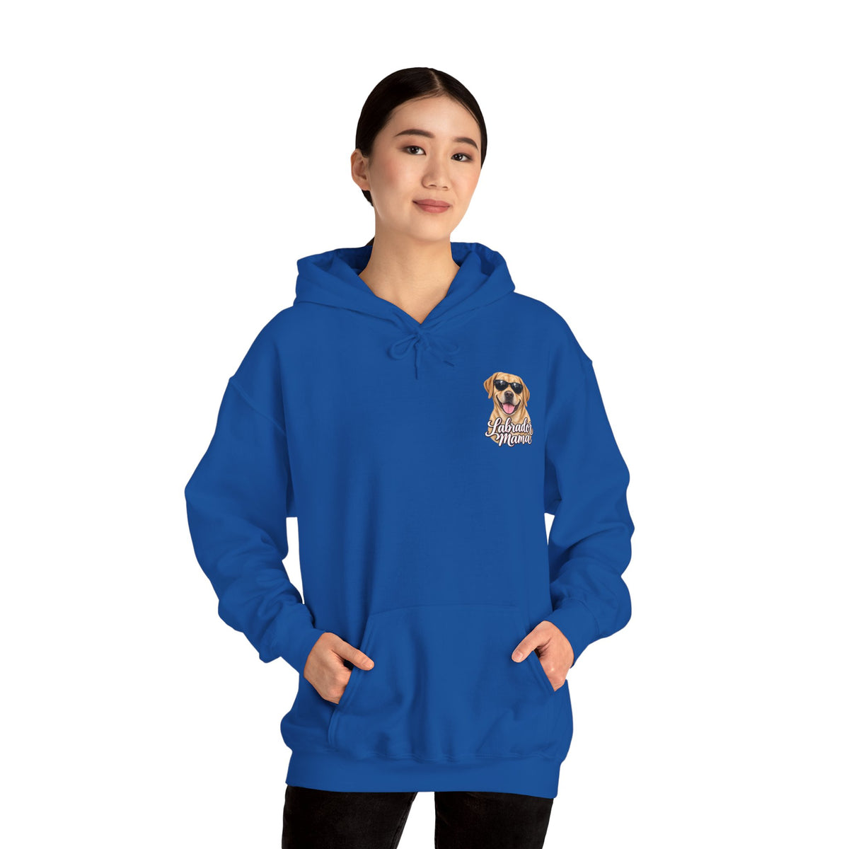 Labrador Mama Hoodie — Dog Mom Sweatshirt with Cute Sunglasses Lab Design