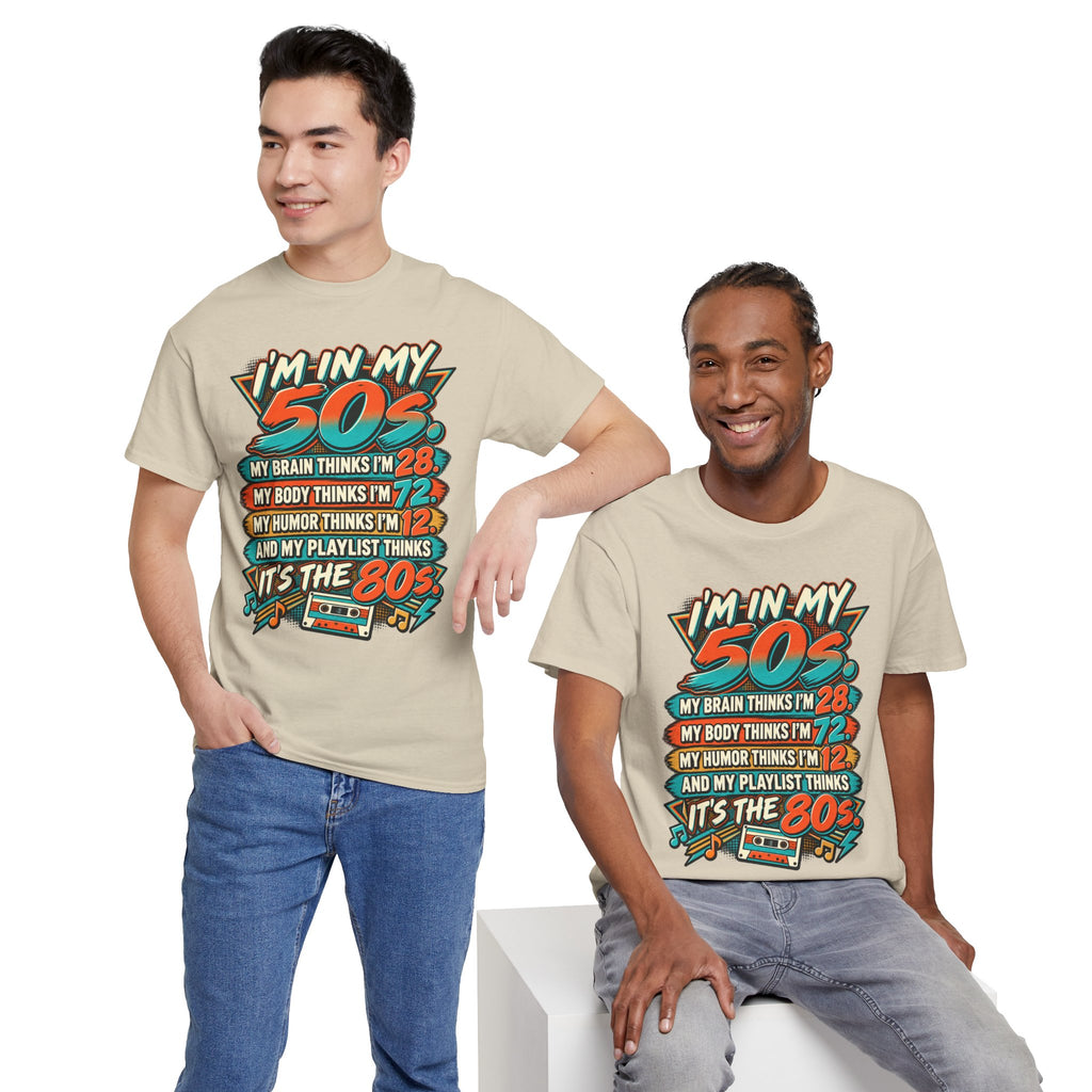Retro 50s Birthday T‑Shirt — "I'm in My 50s" 80s Playlist Cassette Tee