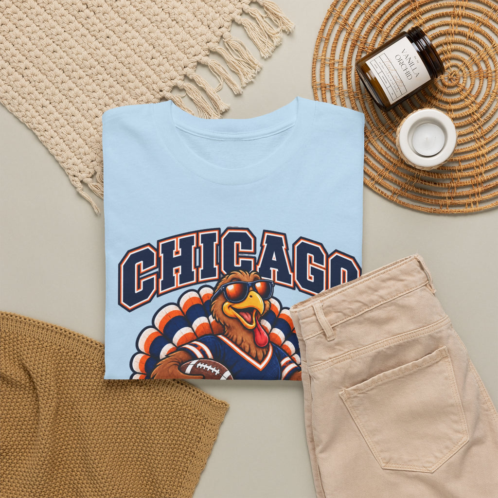 Chicago Thanksgiving Football T-Shirt — Turkey Mascot Game Day Tee