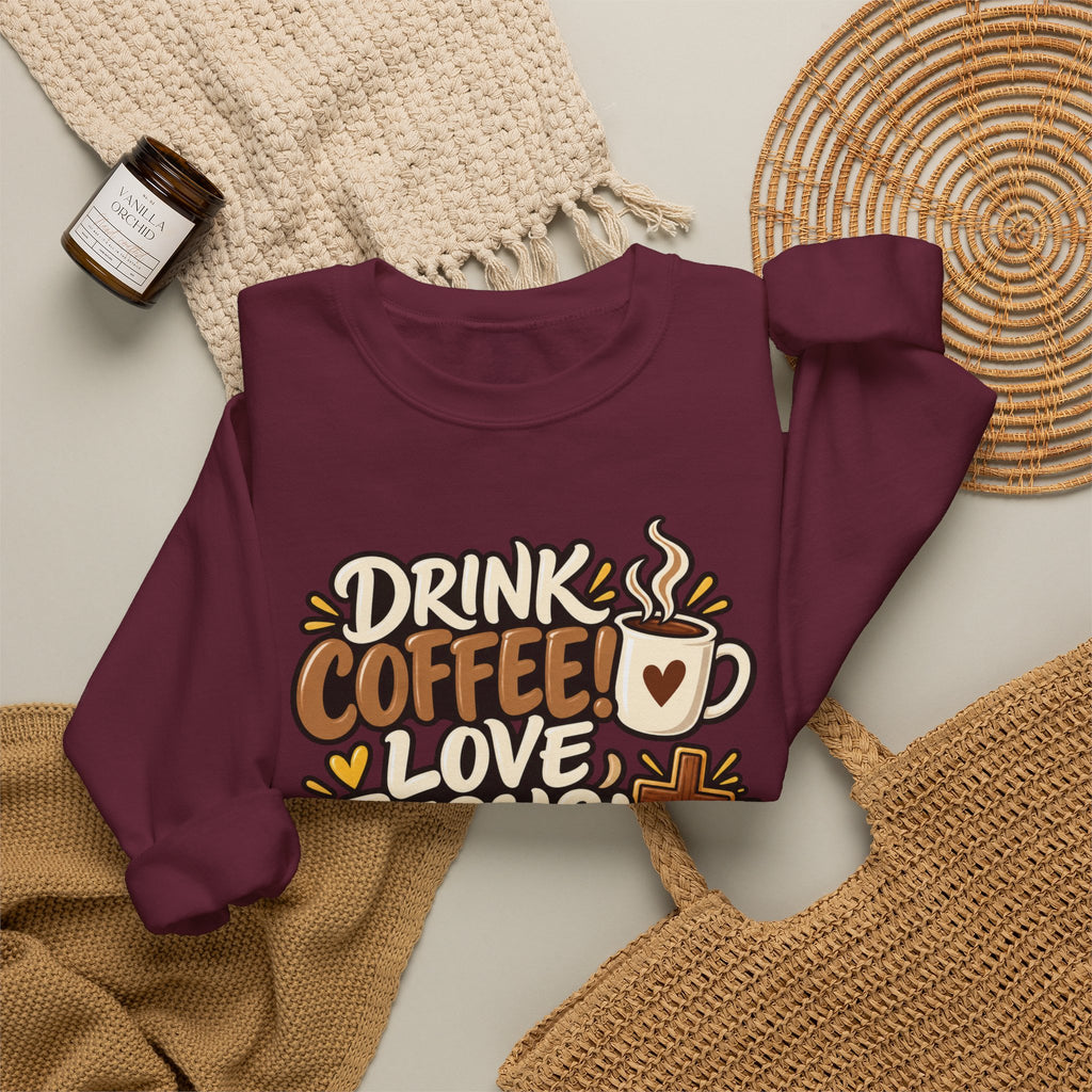 Coffee, Jesus & Be Happy Crewneck Sweatshirt