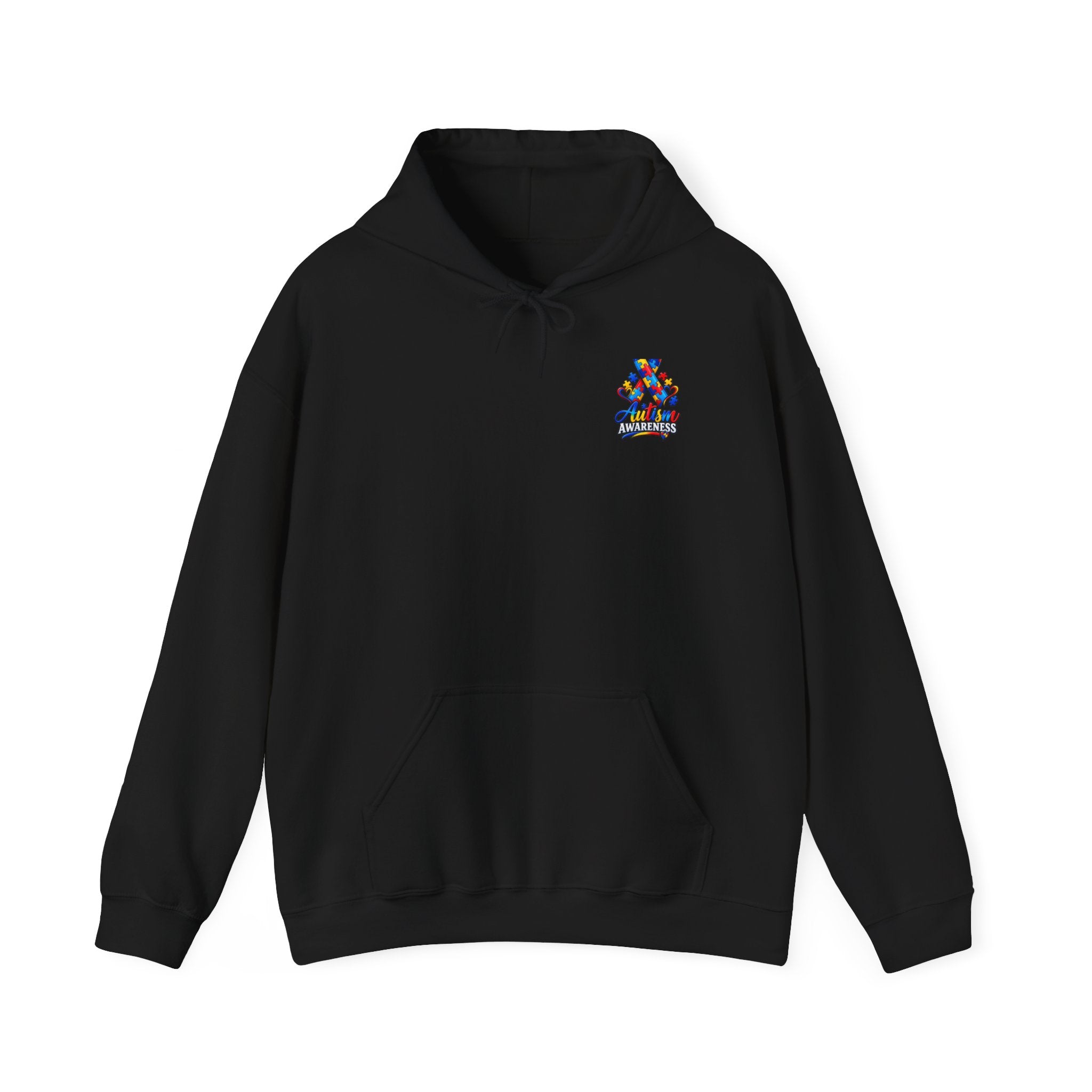 White Hoodie with Colorful 'Stand Tall' Floral Bear Chest Logo - Cozy Casual Pullover