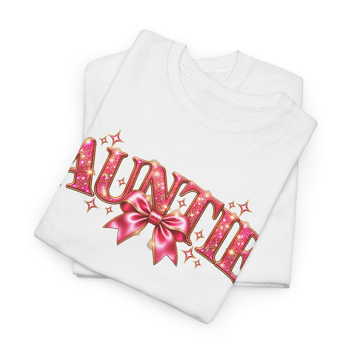 Auntie Graphic T-Shirt | Pink Bow Design