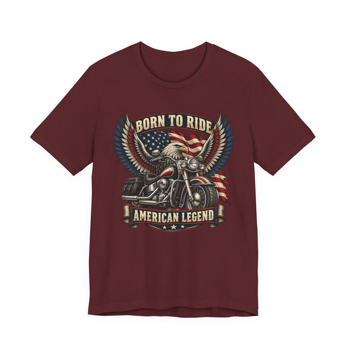 Born to Ride Eagle Motorcycle Tee — American Legend Patriotic T-Shirt