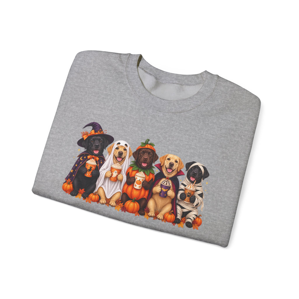Halloween Dogs Crewneck Sweatshirt — Cute Puppies in Costumes Fall Pullover