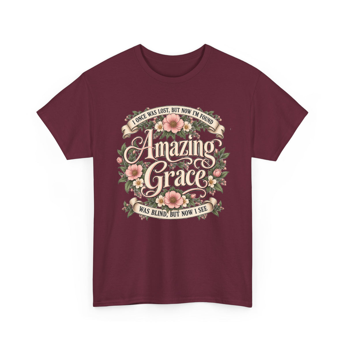 Amazing Grace Floral T-Shirt — Vintage Christian Faith Tee