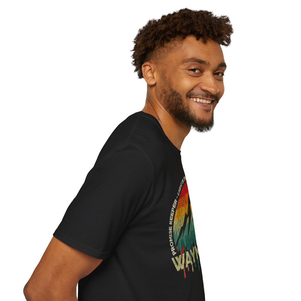 Waymaker Mountain T-Shirt — “Promise Keeper, Light in the Darkness” Christian Graphic Tee