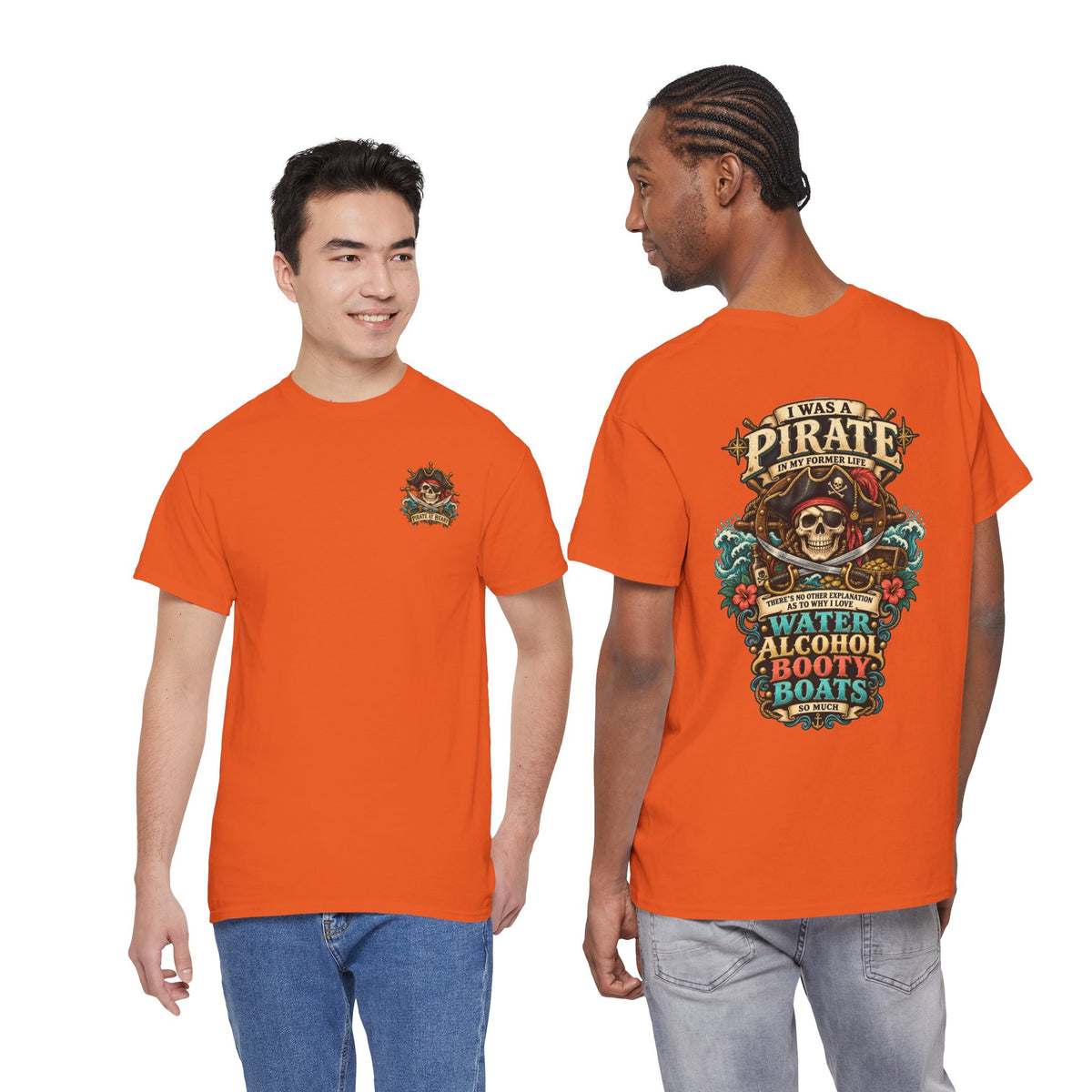Pirate Skull Tee — "I Was a Pirate" Nautical Skull, Water • Alcohol • Booty • Boats Graphic T‑Shirt