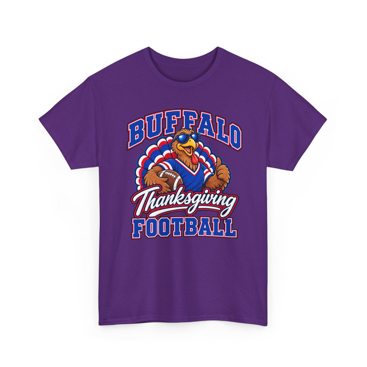 Buffalo Thanksgiving Football T-Shirt — Turkey Mascot Game Day Tee