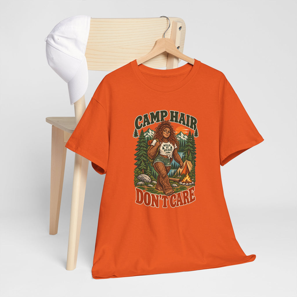 Camp Hair Don't Care T-Shirt — Retro Camping Graphic Tee