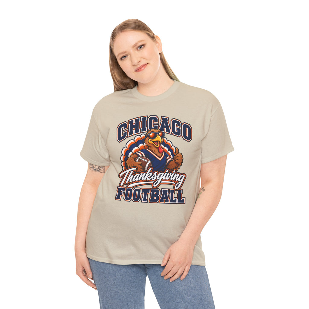 Chicago Thanksgiving Football T-Shirt — Turkey Mascot Game Day Tee