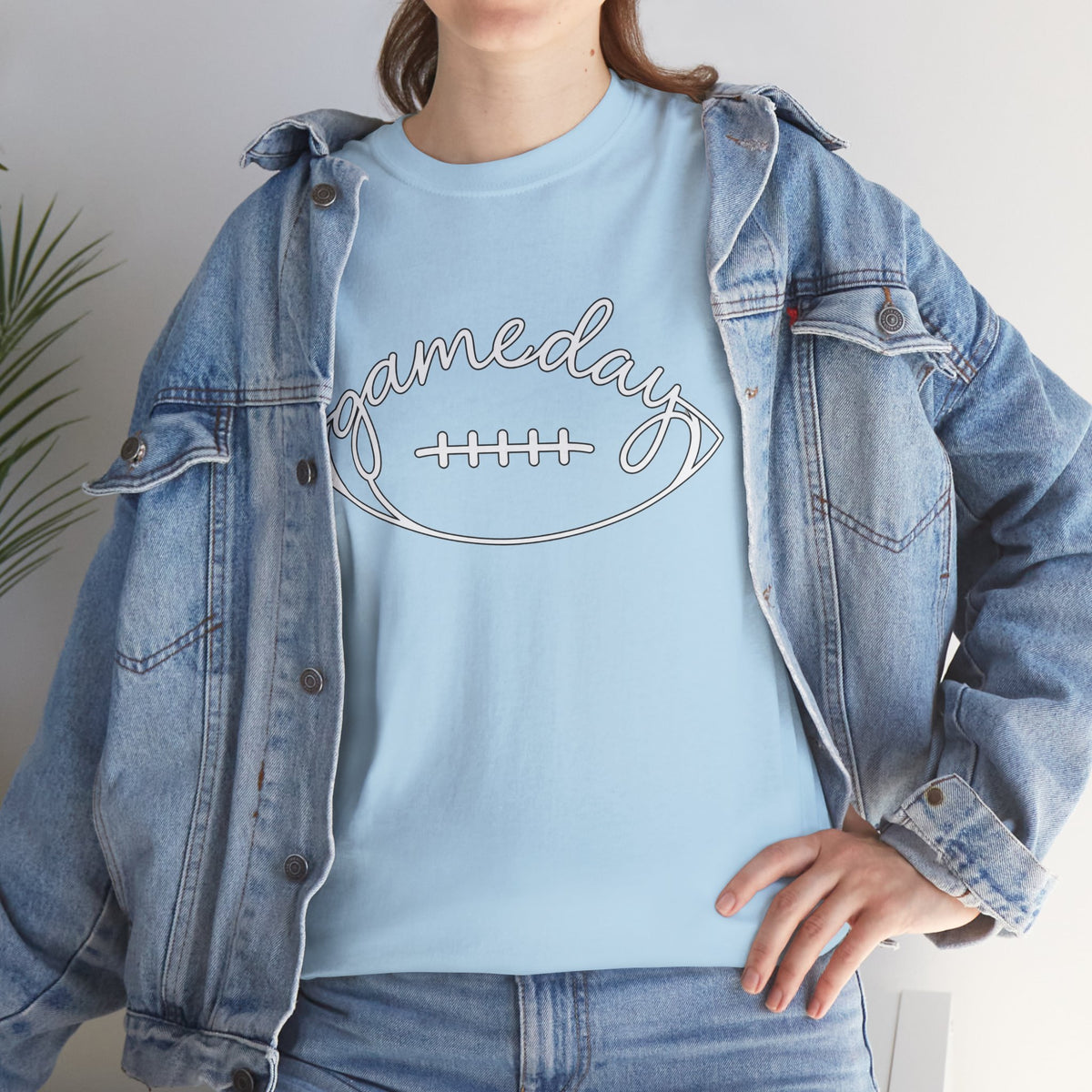 Gameday Football Tee — 'gameday' Script Football Graphic T-Shirt