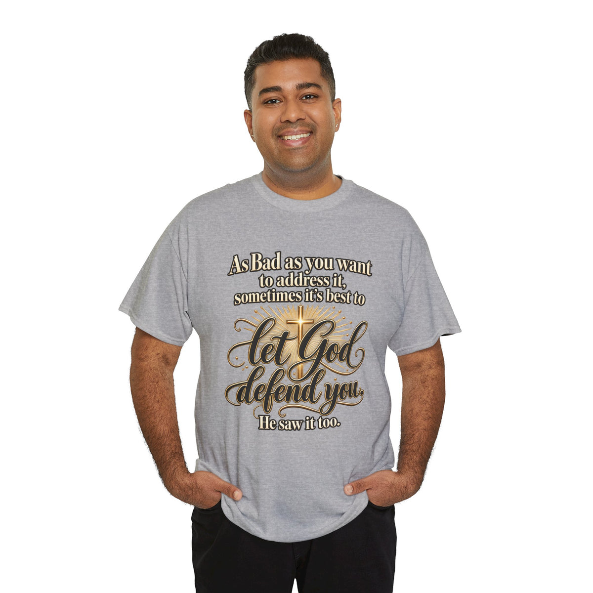 Let God Defend You Inspirational Christian T-Shirt