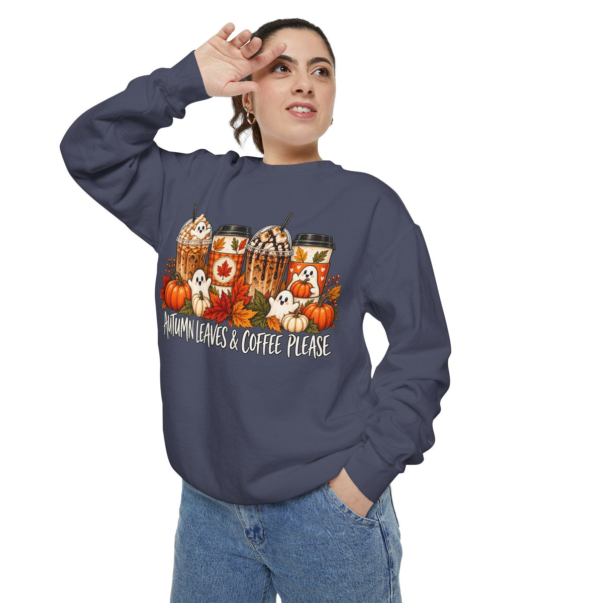 Pumpkin Spice Coffee Sweatshirt — Fall Coffee Lover Graphic Sweatshirt