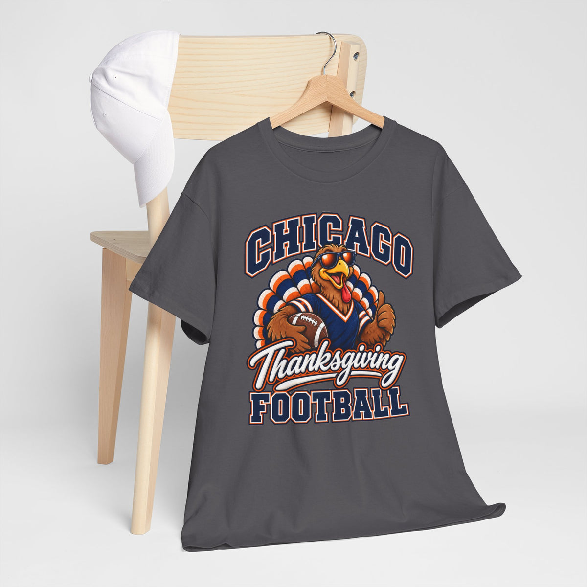 Chicago Thanksgiving Football T-Shirt — Turkey Mascot Game Day Tee