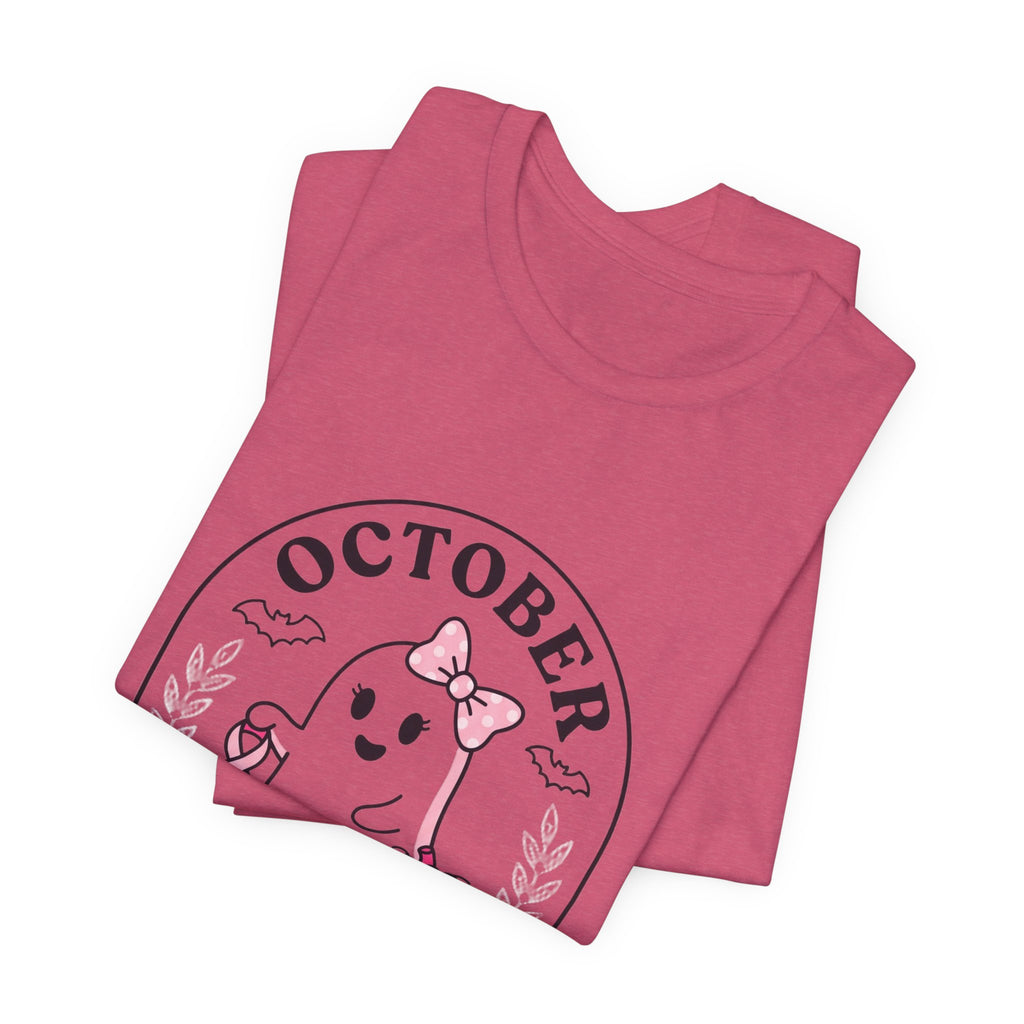 October Pink Boo Crew Tee — Breast Cancer Awareness Ghost T-Shirt