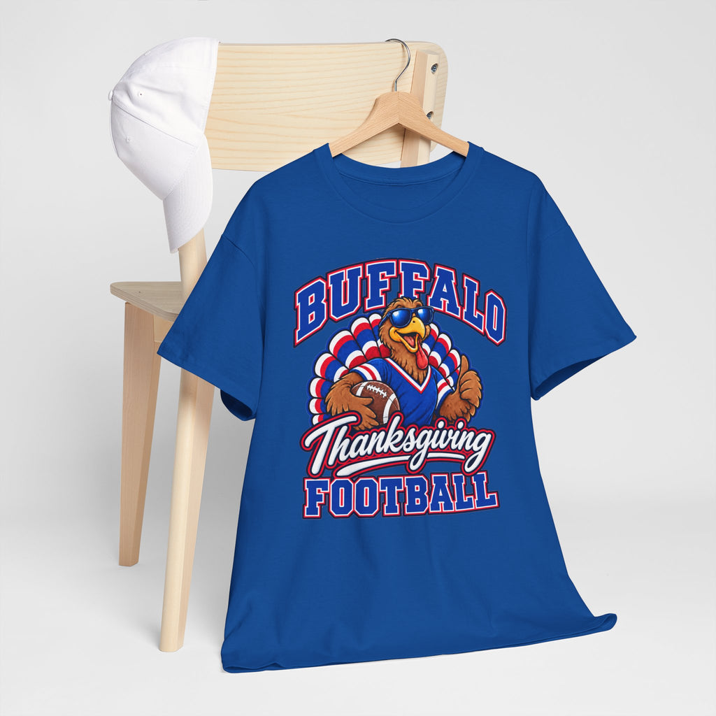 Buffalo Thanksgiving Football T-Shirt — Turkey Mascot Game Day Tee