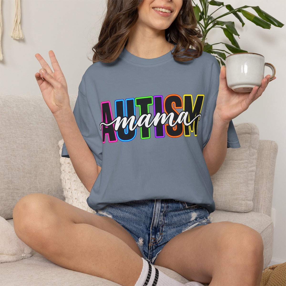Autism Mama T-Shirt — Colorful Pride Support Tee for Moms