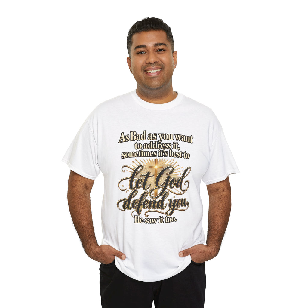 Let God Defend You Inspirational Christian T-Shirt