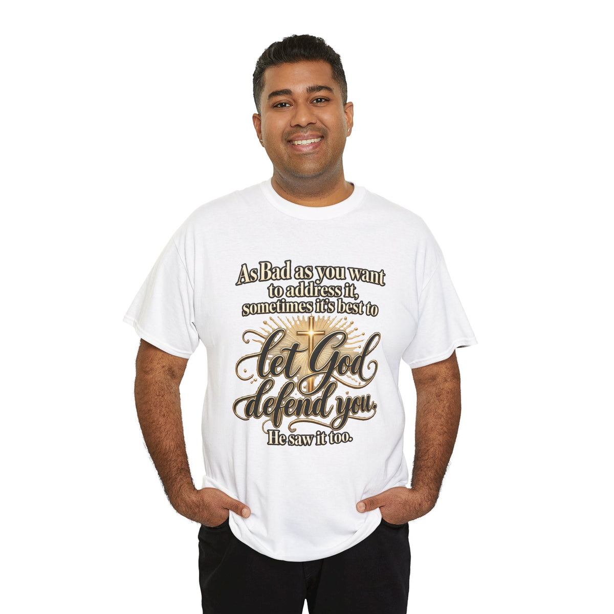 Let God Defend You Inspirational Christian T-Shirt