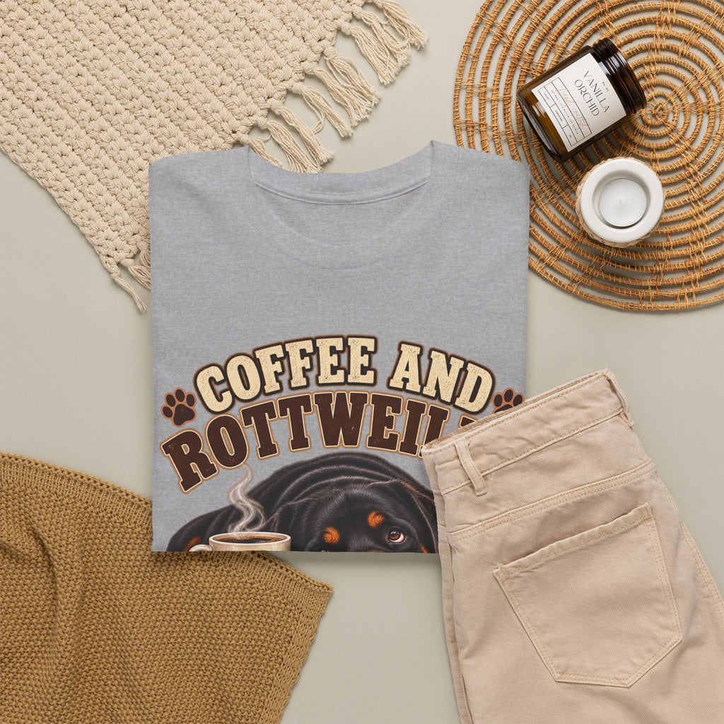 Coffee and Rottweiler Tee — "Coffee and Rottweiler Make Me Happy" Dog Lover Shirt