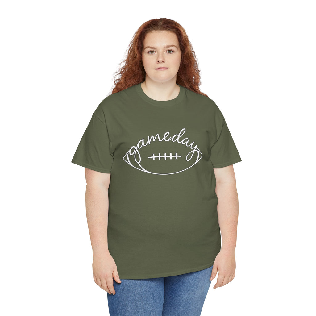 Gameday Football Tee — 'gameday' Script Football Graphic T-Shirt