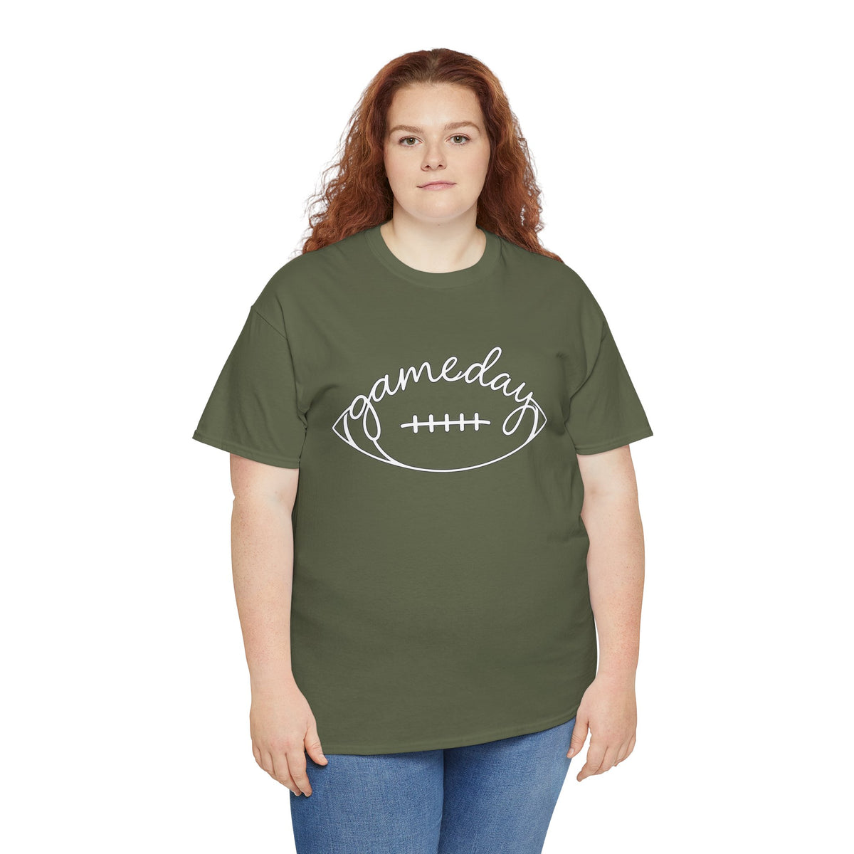 Gameday Football Tee — 'gameday' Script Football Graphic T-Shirt