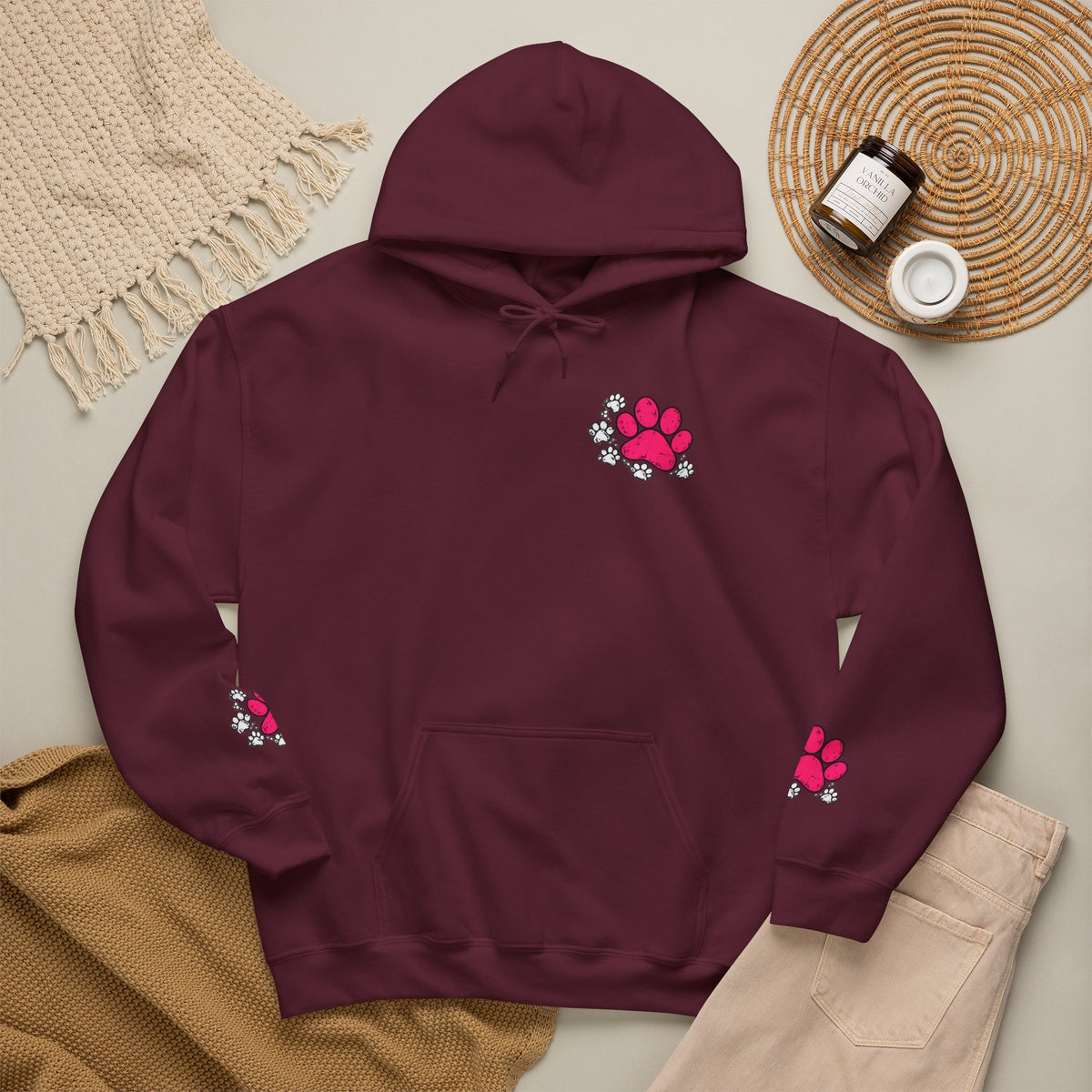 My Shadow Has Four Legs and a Tail Paw Print Hoodie