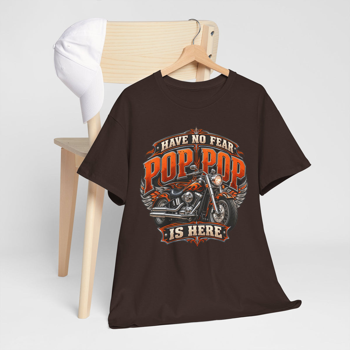 Pop Pop Is Here Motorcycle Dad T-Shirt