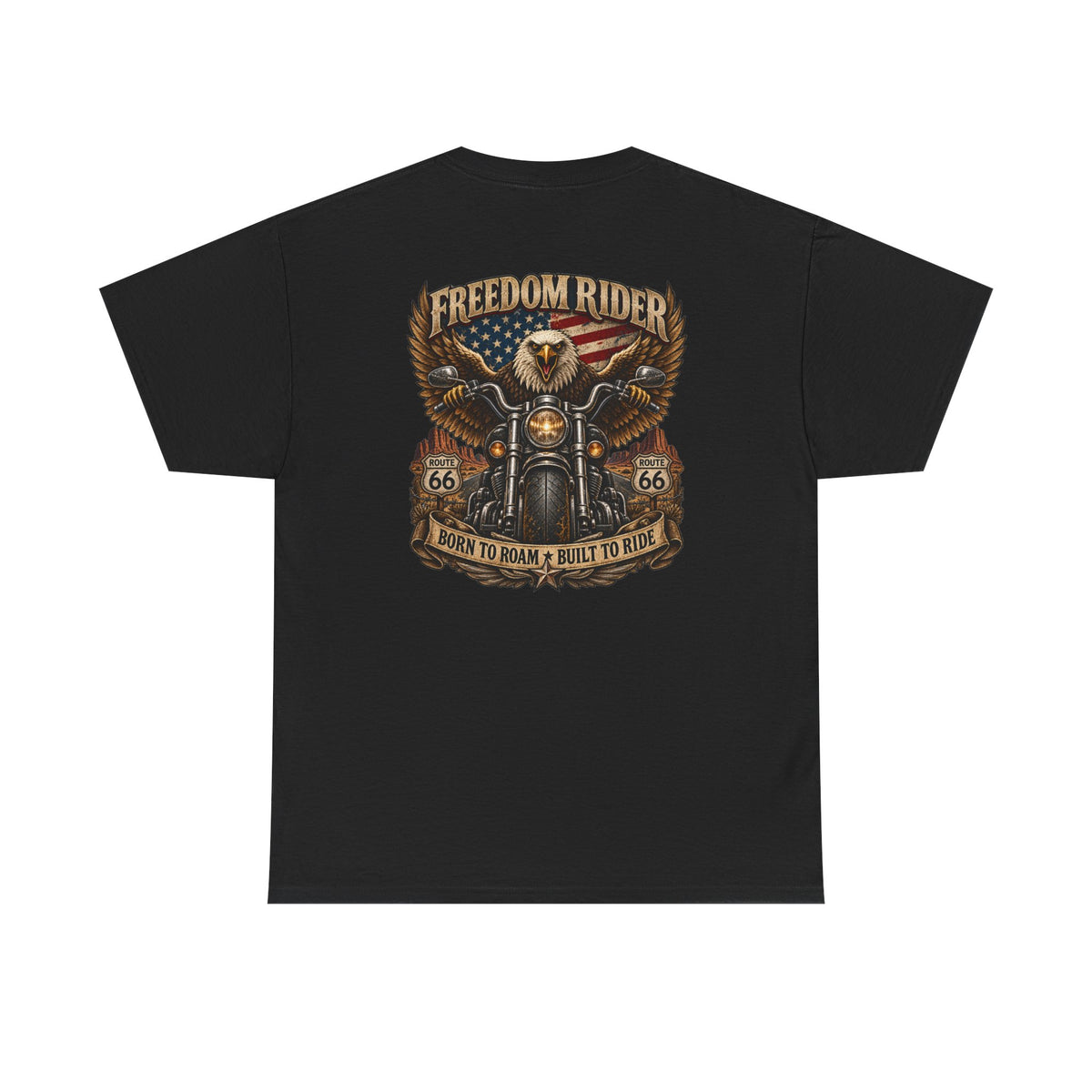 Freedom Rider Motorcycle T‑Shirt — Born to Roam Vintage Biker Tee