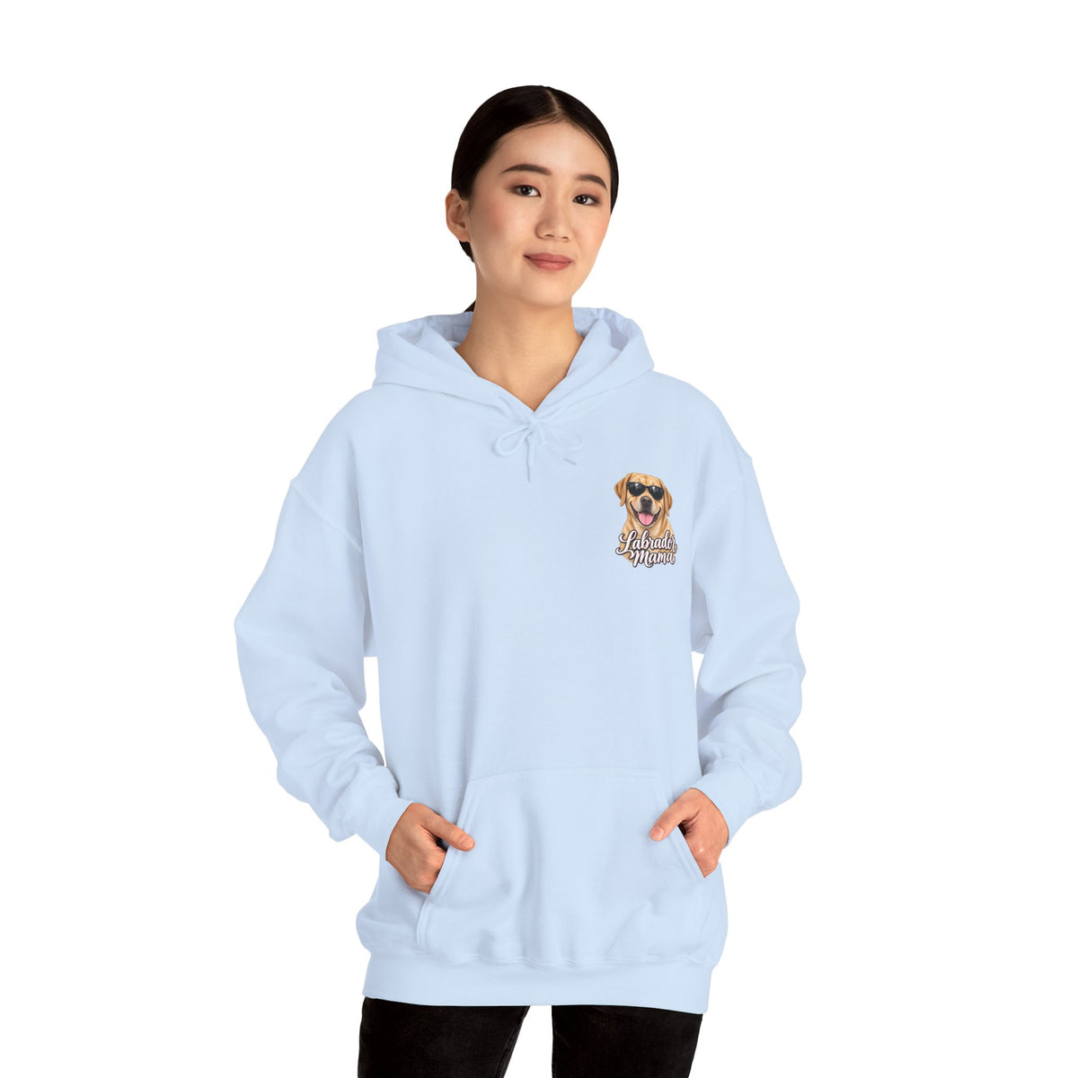 Labrador Mama Hoodie — Dog Mom Sweatshirt with Cute Sunglasses Lab Design