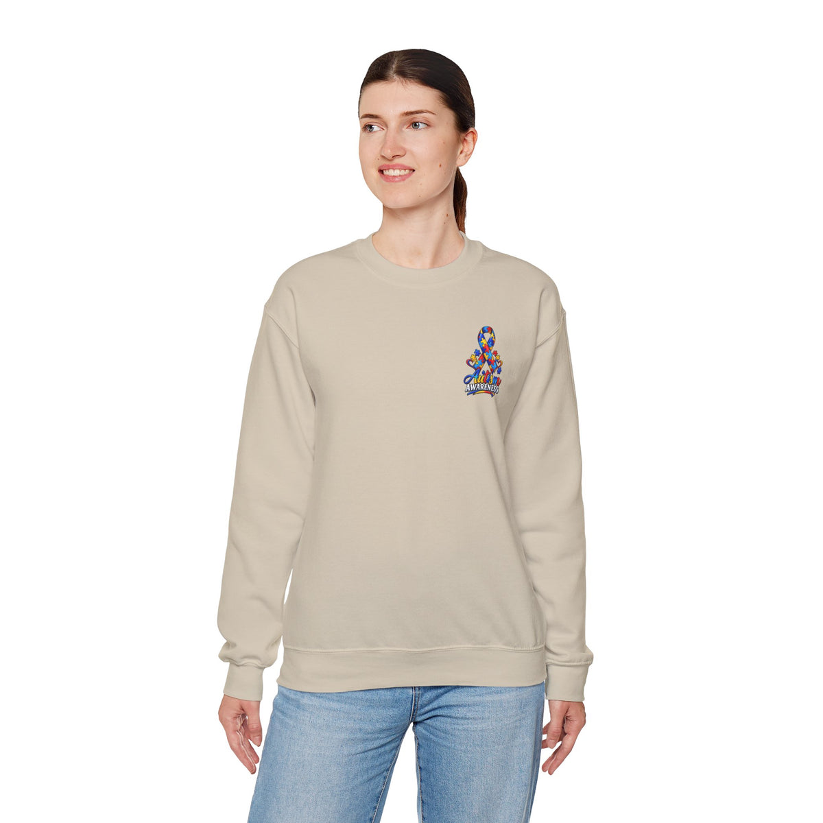 Autism Awareness Ribbon Crewneck Sweatshirt