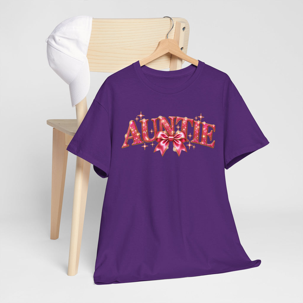 Auntie Graphic T-Shirt | Pink Bow Design
