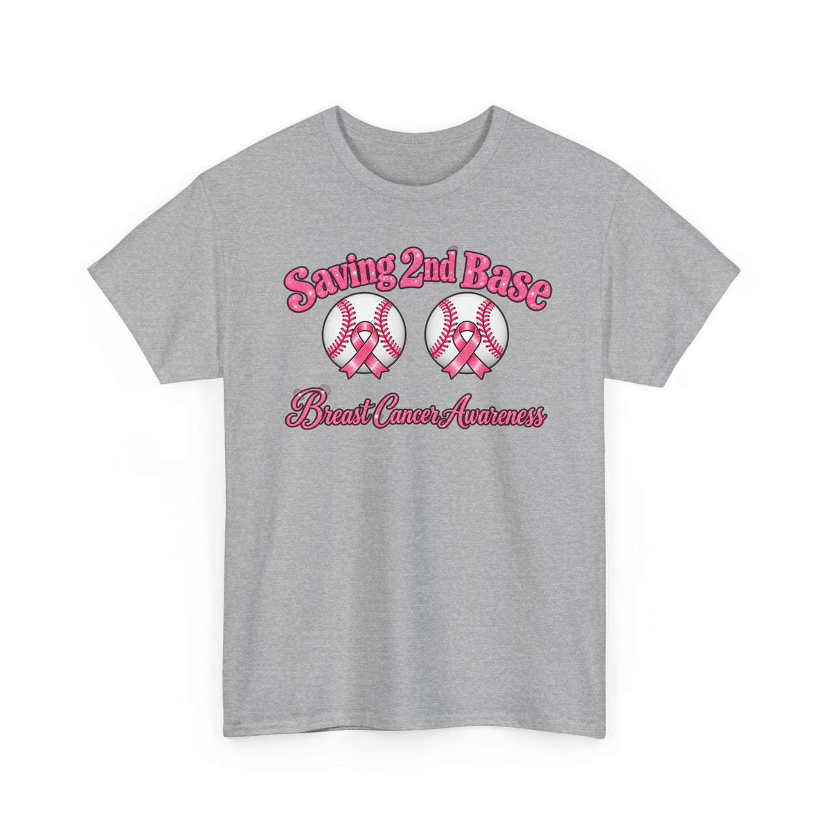 Saving 2nd Base Breast Cancer Awareness T-Shirt