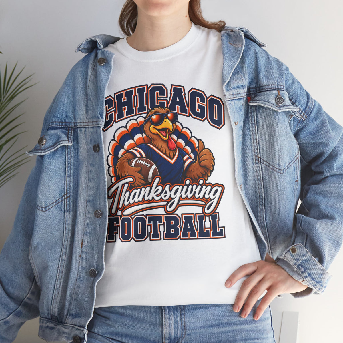 Chicago Thanksgiving Football T-Shirt — Turkey Mascot Game Day Tee