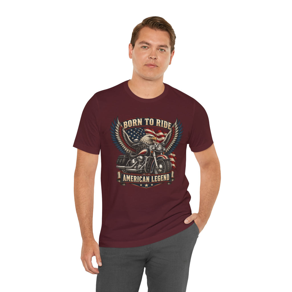 Born to Ride Eagle Motorcycle Tee — American Legend Patriotic T-Shirt